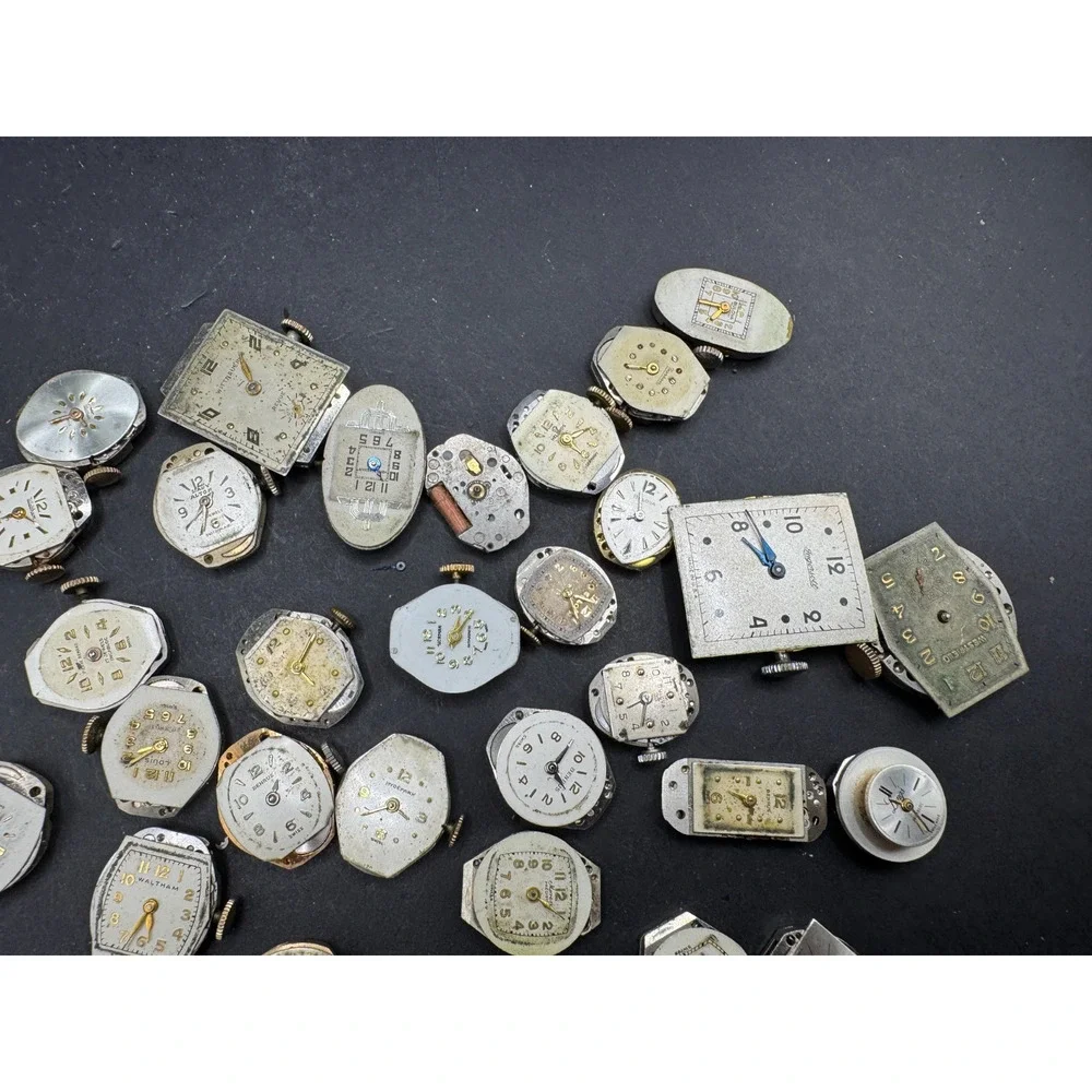 Vintage Rare Lot of 33 Automatic Movements Waltham Benrus Westfield Clinton